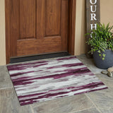 3' X 5' Merlot And Red Abstract Washable Indoor Outdoor Area Rug