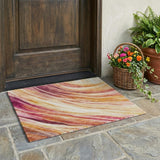 3' X 5' Blush And Pink Abstract Washable Indoor Outdoor Area Rug