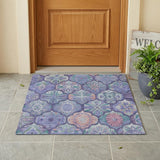3' X 5' Purple And Lavender Ogee Washable Indoor Outdoor Area Rug