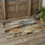 3' X 5' Khaki And Brown Abstract Washable Indoor Outdoor Area Rug