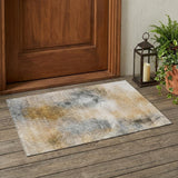 3' X 5' Gray And Beige Abstract Washable Indoor Outdoor Area Rug