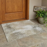 3' X 5' Khaki And Brown Abstract Washable Indoor Outdoor Area Rug