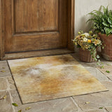 3' X 5' Wheat And Gold Abstract Washable Indoor Outdoor Area Rug