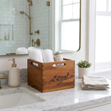 11" Brown Solid Wood Bathroom Storage Furniture Set