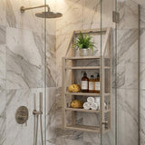 5" Brown Solid Wood Bathroom Storage Furniture Set