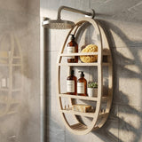 13" Gray Solid Wood Wall Mounted Shower Caddy