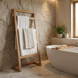10" Brown Solid Wood Bathroom Storage Furniture Set