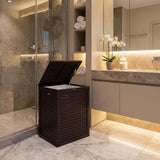 18" Brown Solid Wood Bathroom Storage Furniture Set