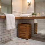 9" Brown Solid Wood Bathroom Storage Furniture Set