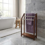 11" Brown Solid Wood Bathroom Storage Furniture Set