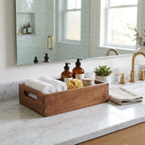 10" Brown Solid Wood Bathroom Storage Furniture Set