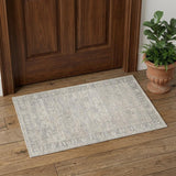 2' X 3' Beige And Blue Abstract Area Rug
