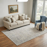 5' X 8' Beige And Blue Abstract Area Rug