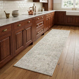 8' Ivory And Beige Abstract Runner Rug