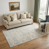 5' X 8' Ivory And Beige Abstract Area Rug