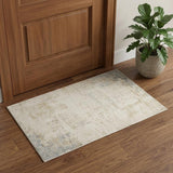 2' X 3' Beige And Blue Abstract Area Rug