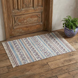 2' X 3' Gray And Tan Jute Geometric Hand Woven Area Rug