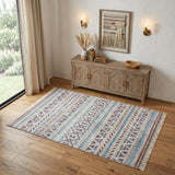 4' X 6' Gray And Tan Jute Geometric Hand Woven Area Rug