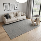5' X 8' Silver And Gray Wool Hand Knotted Area Rug