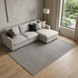 8' X 10' Silver And Gray Wool Hand Knotted Area Rug