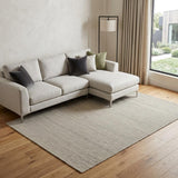 8' X 10' Ivory And Off White Wool Hand Knotted Area Rug