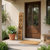 47" Black And Natural Solid Wood Home Porch Sign