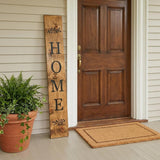 59" Black And Natural Solid Wood Home Porch Sign
