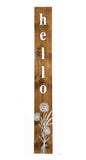 47" Natural And White Solid Wood Wildflowers Hello Porch Sign
