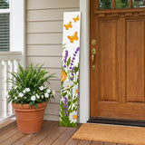 59" White Green And Yellow Solid Wood Daisies Porch Sign