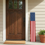 47" Red White And Blue Stars And Stripes Solid Wood Porch Sign
