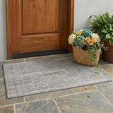 3' X 5' Gray And Silver Abstract Washable Indoor Outdoor Area Rug