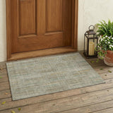 3' X 5' Khaki And Brown Abstract Washable Indoor Outdoor Area Rug