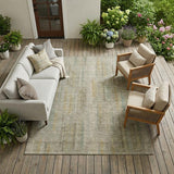 8' X 10' Khaki And Brown Abstract Washable Indoor Outdoor Area Rug