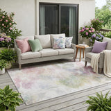 5' X 8' Blush And Pink Floral Washable Indoor Outdoor Area Rug
