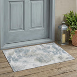 3' X 5' Taupe And Brown Floral Washable Indoor Outdoor Area Rug