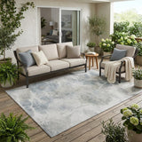 5' X 8' Taupe And Brown Floral Washable Indoor Outdoor Area Rug
