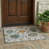 3' X 5' Ivory And Silver Oriental Washable Indoor Outdoor Area Rug