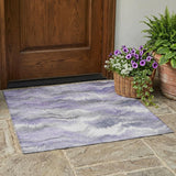 3' X 5' Lavender And Purple Abstract Washable Indoor Outdoor Area Rug