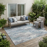 5' X 8' Pewter And Gray Abstract Washable Indoor Outdoor Area Rug