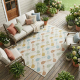 8' X 10' Pearl And Ivory Geometric Washable Indoor Outdoor Area Rug