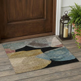3' X 5' Black And Brown Abstract Washable Indoor Outdoor Area Rug