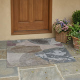 3' X 5' Taupe And Brown Abstract Washable Indoor Outdoor Area Rug