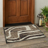 3' X 5' Taupe And Brown Abstract Washable Indoor Outdoor Area Rug