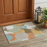 3' X 5' Beige And Brown Geometric Washable Indoor Outdoor Area Rug