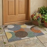 3' X 5' Chocolate And Brown Geometric Washable Indoor Outdoor Area Rug