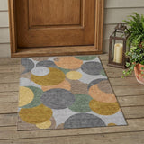 3' X 5' Gray And Graphite Geometric Washable Indoor Outdoor Area Rug