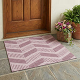 3' X 5' Blush And Pink Geometric Washable Indoor Outdoor Area Rug