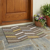 3' X 5' Chocolate And Brown Geometric Washable Indoor Outdoor Area Rug