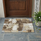 3' X 5' Chocolate And Brown Abstract Washable Indoor Outdoor Area Rug
