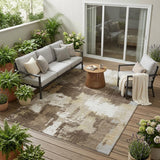 5' X 8' Chocolate And Brown Abstract Washable Indoor Outdoor Area Rug